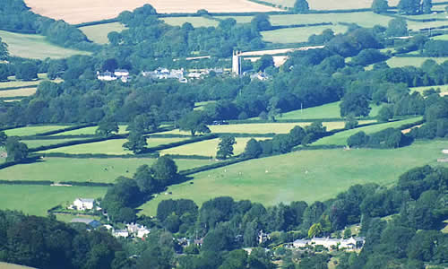 Aerial view of the Parish of Sydenham Damerel Parish